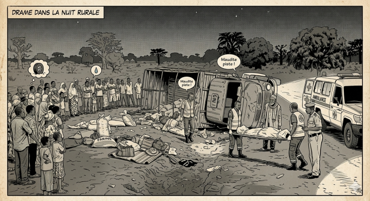 Dionfo : drame sur la route de Konah, cinq vies fauchées dans un accident de camion